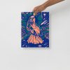 Pink Mom Art print Mother of Moon on matte museum-quality paper for home decor