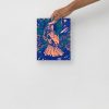 Pink mom art print titled Mother of Moon on matte museum-quality paper
