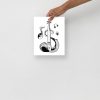 Minimal Strings music wall art print on matte museum-quality paper displayed in a chic space