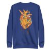 Musical Heart sweatshirt with ribbed crew neck, long sleeve cuffs, and soft fleece interior