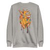 Musical heart graphic sweatshirt with ribbed crew neck and long sleeves for streetwear style