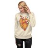 Musical heart graphic sweatshirt with ribbed crew neck and soft fleece interior