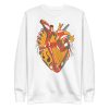 Heart sweatshirt with Musical Heart No. 2 graphic, ribbed crew neck, and soft fleece interior