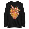 Musical heart sweatshirt with ribbed crew neck and soft fleece interior in a streetwear style