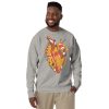Musical heart sweatshirt with ribbed crew neck, long sleeves, and soft fleece interior for streetwear style