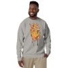 Musical heart sweatshirt with ribbed crew neck and soft fleece interior for streetwear style