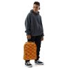 Orange and black octopus backpack with laptop pocket and water-resistant material for school or sports