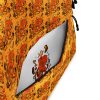 Orange and black octopus backpack with padded laptop pocket and water-resistant fabric