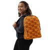 Orange and black mystical octopus backpack with laptop pocket and water-resistant material
