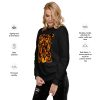 Orange and black abstract sweatshirt with ribbed crew neck for a contemporary streetwear fall look
