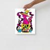 Magical Cat of Fortune pink cat drawing art print on matte museum-quality paper