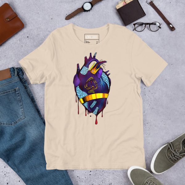 Purple heart shirt with Royal Heart design on lightweight cotton t-shirt