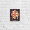 Afrofuturism retro gold African mask canvas print displayed as contemporary wall art