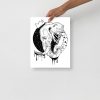 Minimal royal elephant line art print on matte museum-quality paper for modern decor