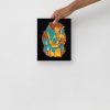 Sagittarius Goddess drawing displayed on matte museum-quality art print elevating a chic minimal space