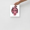 Mauve rose Scorpio beauty art poster on thick matte paper as wall decor
