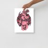 Mauve rose Scorpio woman art poster on thick matte paper accenting a room
