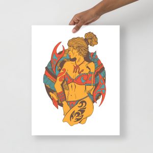Scorpio woman art print on matte museum-quality paper for chic wall decor