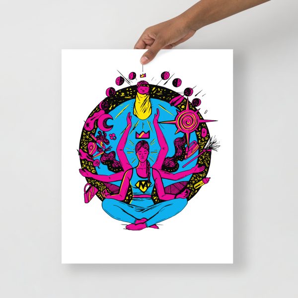 Pink CMYK Super Mom art print on matte museum-quality paper for Mother's Day