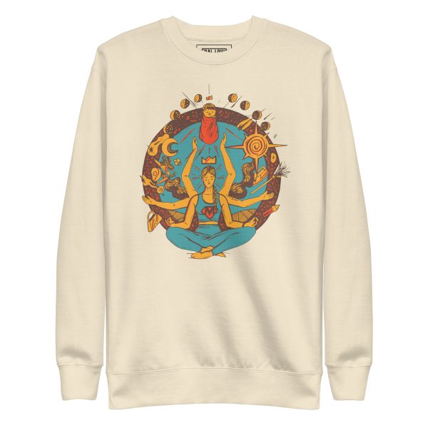 Super Mom sweatshirt with ribbed crew neck and soft fleece interior for a cozy streetwear look