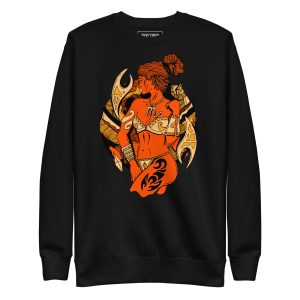 Scorpio Warrior Woman Orange & Black Sweatshirt | Women's Divine Feminine Power Pullover