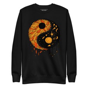 Yin Yang Sweatshirt Orange and Black | Fall Crew Neck Sweatshirt