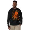Mystical Octopus Sweatshirt |  Orange and Black Octopus Crew Neck Sweatshirt - Image 4