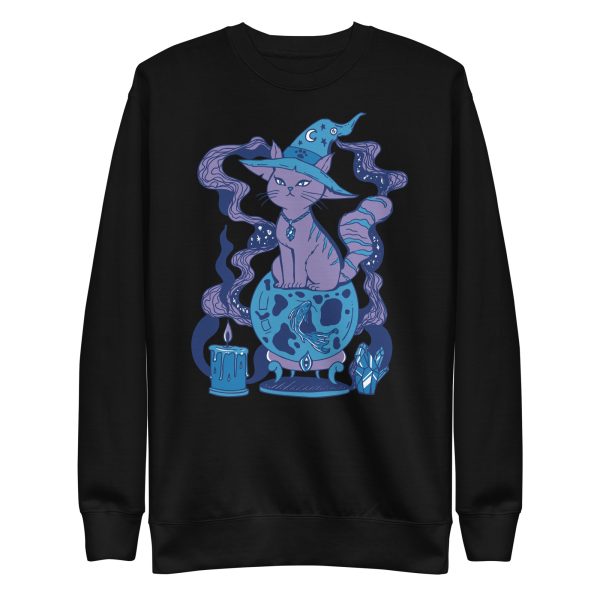 Mountain Blue Cat Drawing “Magical Cat of Fortune” Cat Sweatshirt