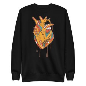 Cafe Heart Drawing “Musical Heart” Heart Sweatshirt