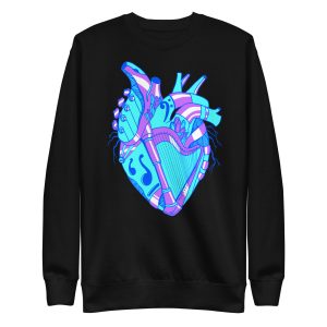Blue Heart Drawing “Musical Heart No. 2” Heart Sweatshirt