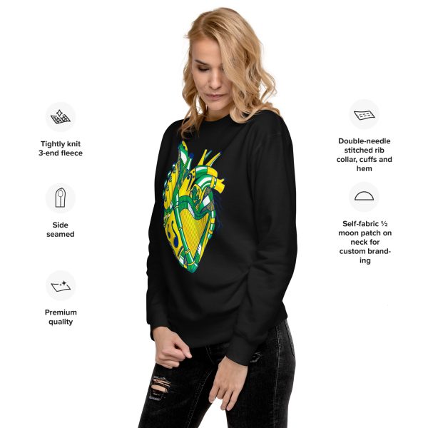 Heart Drawing “Brazil Musical Heart No. 2” Heart Sweatshirt - Image 2