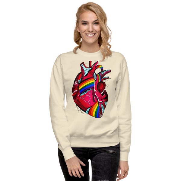Heart Drawing "Pride Heart” Graphic Heart Sweatshirt - Image 7