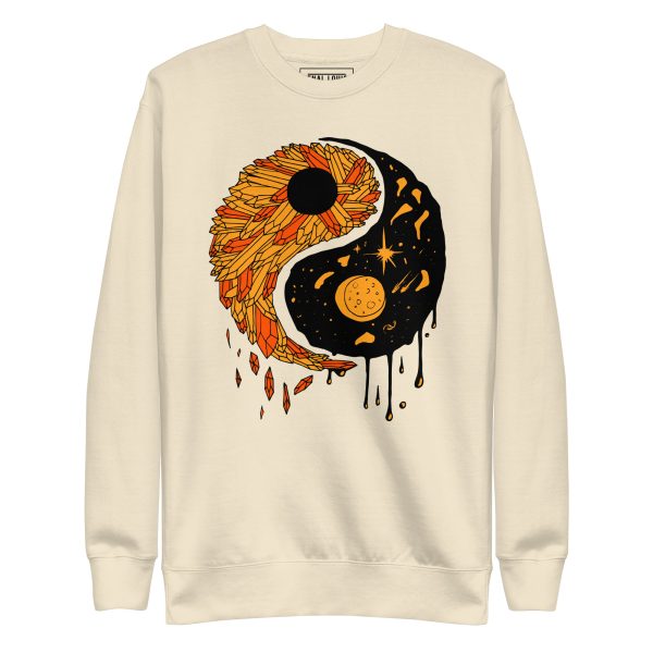 Yin Yang Sweatshirt Orange and Black | Fall Crew Neck Sweatshirt - Image 10