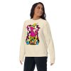 CMYK Pink Cat Drawing “Magical Cat of Fortune” Cat Sweatshirt - Image 5