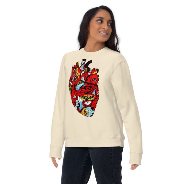 Heart Drawing “Transparent Heart” Heart Sweatshirt - Image 5