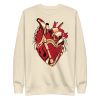 Heart Drawing “Musical Heart No.2” Red and Cream Heart Sweatshirt - Image 9