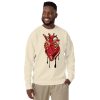 Heart Drawing “Musical Heart” Red and Cream Heart Sweatshirt - Image 5