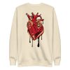 Heart Drawing “Musical Heart” Red and Cream Heart Sweatshirt - Image 9