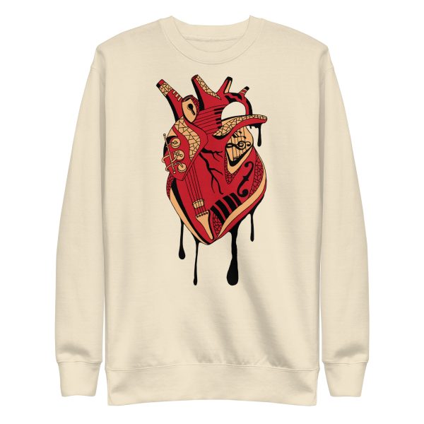 Heart Drawing “Musical Heart” Red and Cream Heart Sweatshirt - Image 9