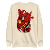 Heart Drawing “Red Light Heart” Red and Cream Heart Sweatshirt - Image 9