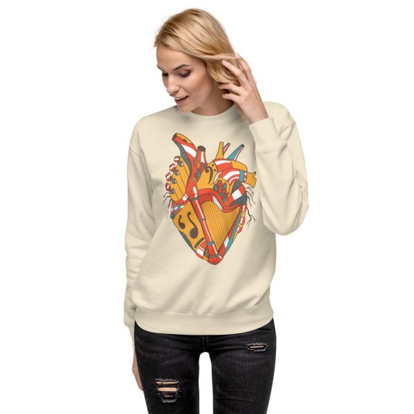 Cafe Heart Drawing “Musical Heart No. 2” Heart Sweatshirt - Image 6