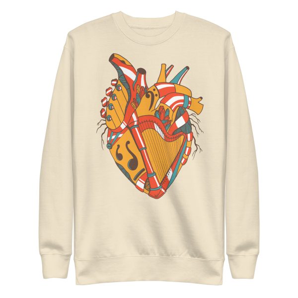 Cafe Heart Drawing “Musical Heart No. 2” Heart Sweatshirt - Image 15