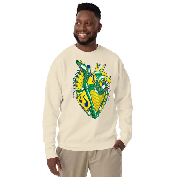 Heart Drawing “Brazil Musical Heart No. 2” Heart Sweatshirt - Image 6