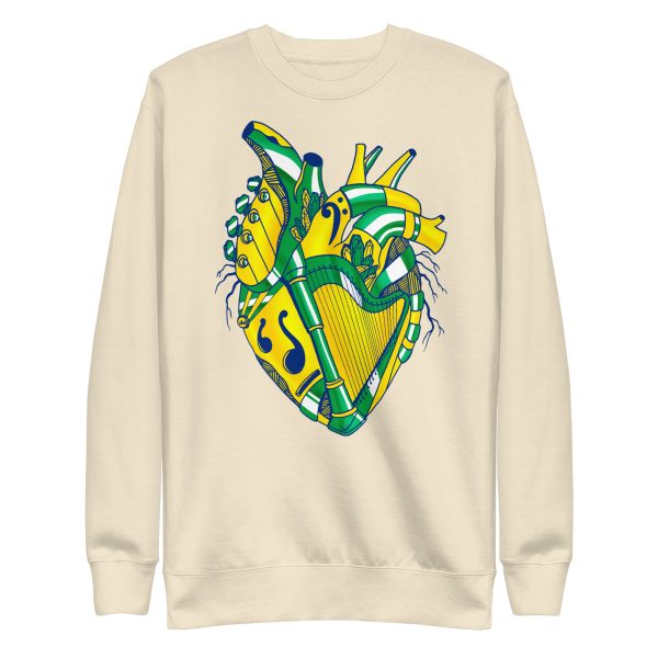 Heart Drawing “Brazil Musical Heart No. 2” Heart Sweatshirt - Image 13