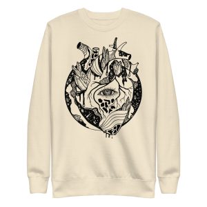 Heart Drawing "Cosmic Heart” Heart Sweatshirt