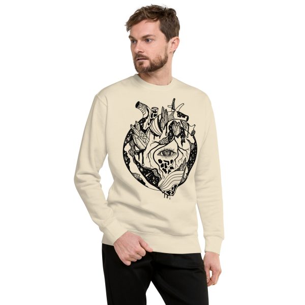 Heart Drawing "Cosmic Heart” Heart Sweatshirt - Image 5