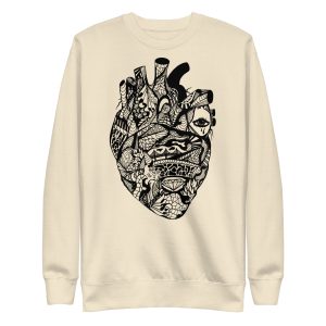Heart Drawing "Transparent Heart” Line Art Heart Sweatshirt