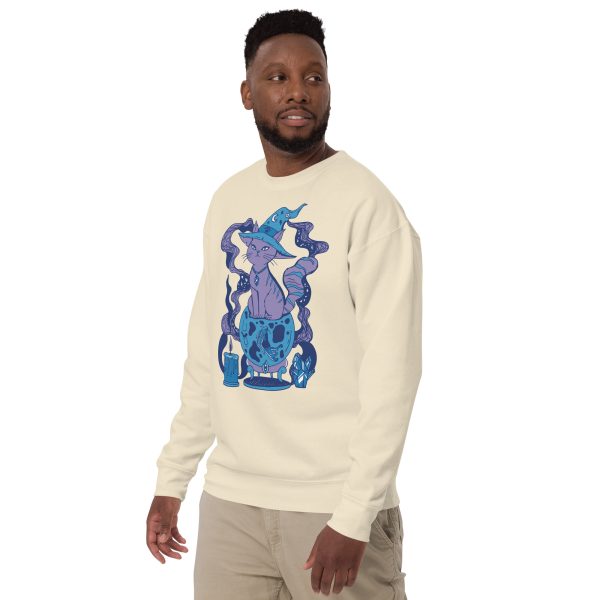 Mountain Blue Cat Drawing “Magical Cat of Fortune” Cat Sweatshirt - Image 4