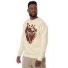 Heart Drawing “Vintage Coffee Musical Heart No. 2” Graphic Heart Sweatshirt - Image 5