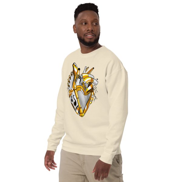 Guardian Gold Heart Drawing “Musical Heart No. 2” Heart Sweatshirt - Image 5